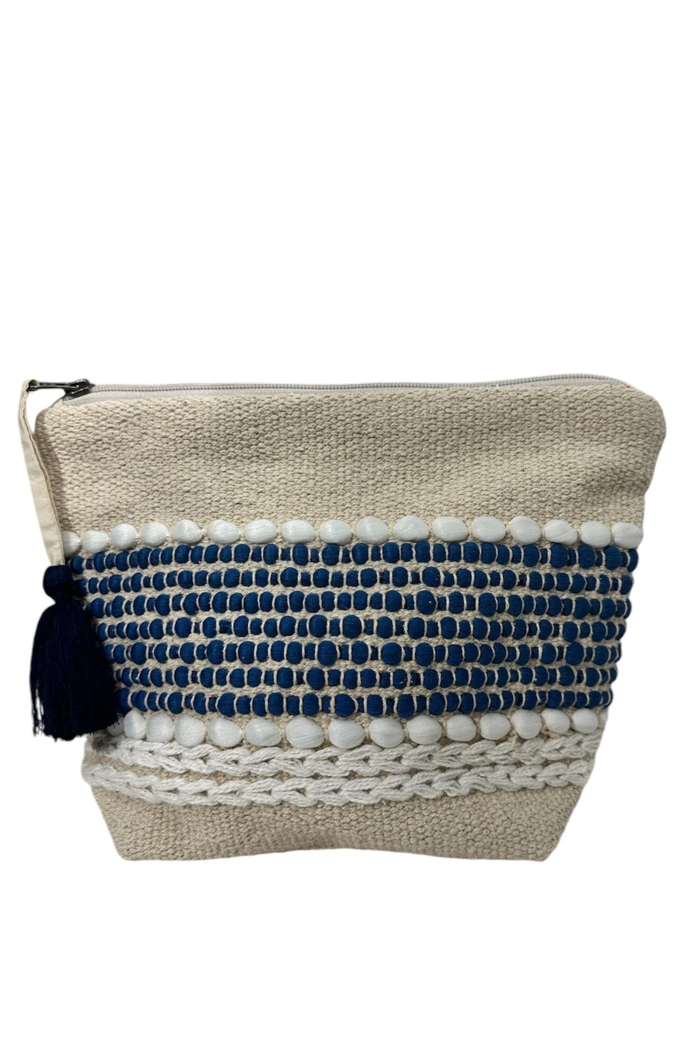 Mer St. Barth Saline Beach Medium Zip Pouch, Main, color, Marine