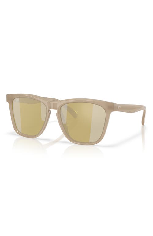 Costa Del Mar Ulu 56mm Mirrored Square Sunglasses In Sea Foam/sunrise Silver 580g