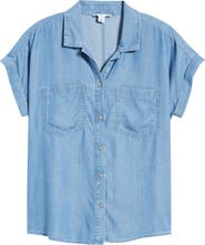 beachlunchlounge Issey Short Sleeve Chambray Shirt