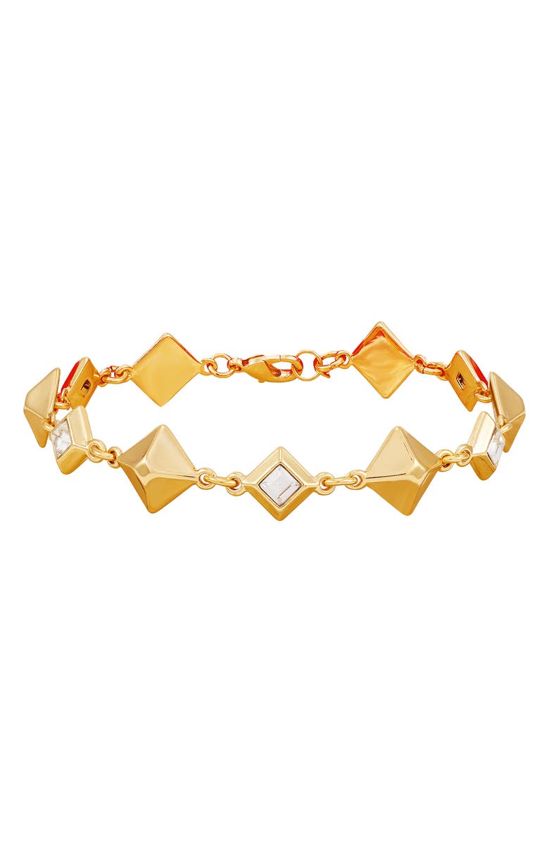 Vince Camuto Crystal Pyramid Line Bracelet, Main, color, Goldtone