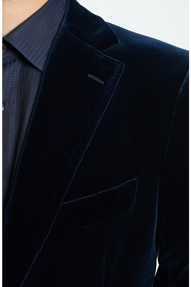 Salvatore Ferragamo Velvet Two-Button Blazer, Alternate, color, NAVY