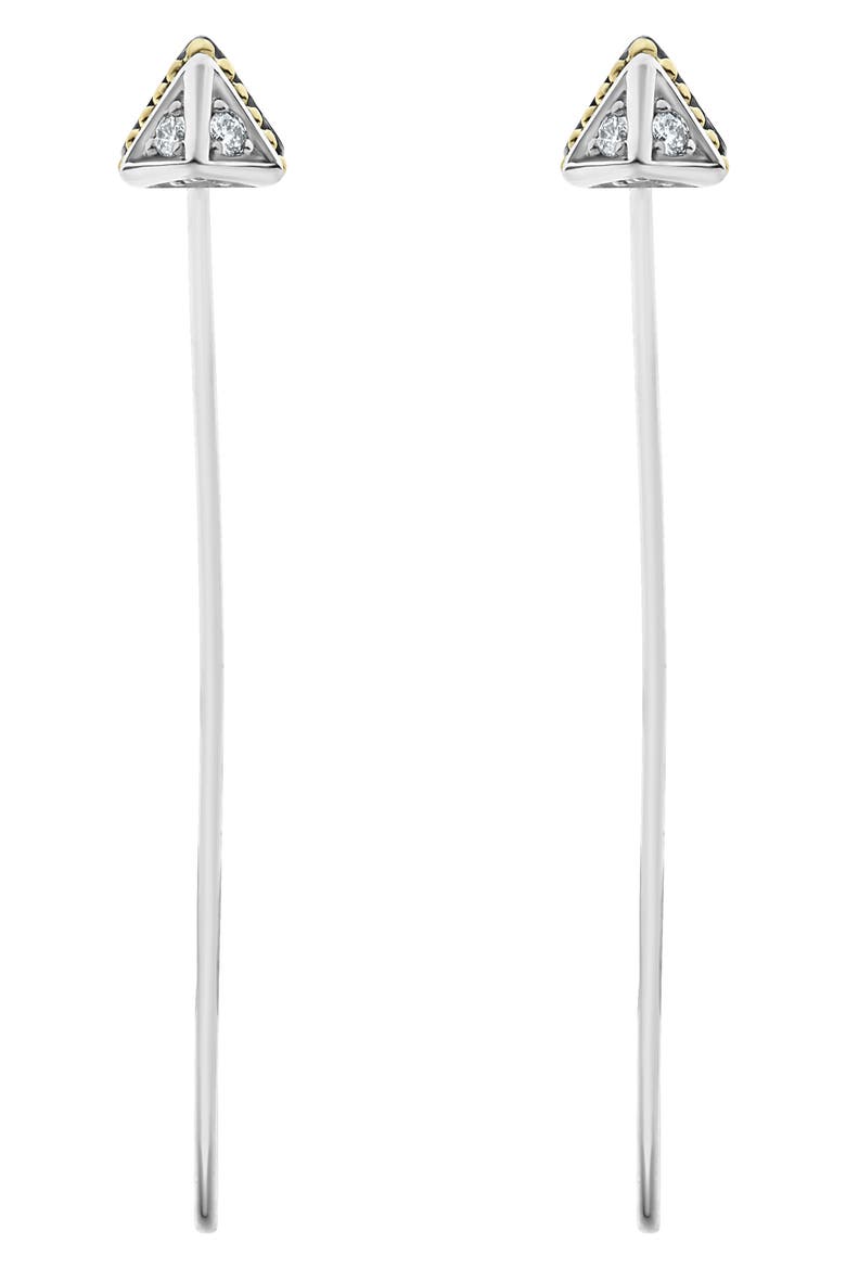 Diamond Small Pyramid Threader Earrings, Main, color, SILVER