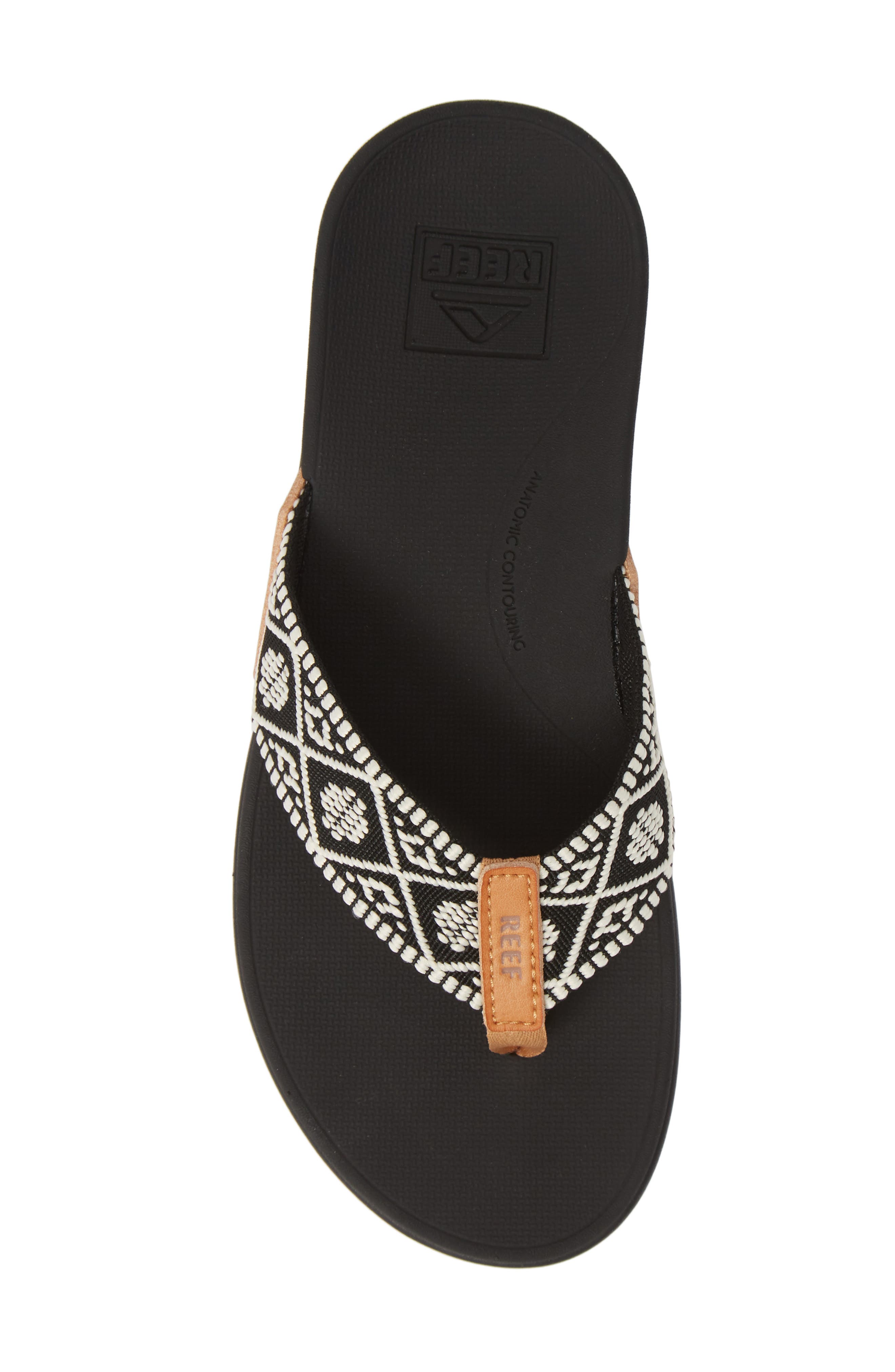 Ortho-Bounce Woven Flip Flop, Alternate, color, BLACK/ WHITE