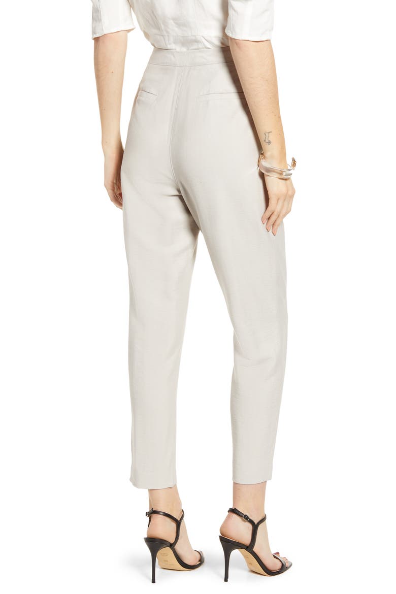 Pleated Ankle Pants (Nordstrom Exclusive), Alternate, color, GREY PEBBLE