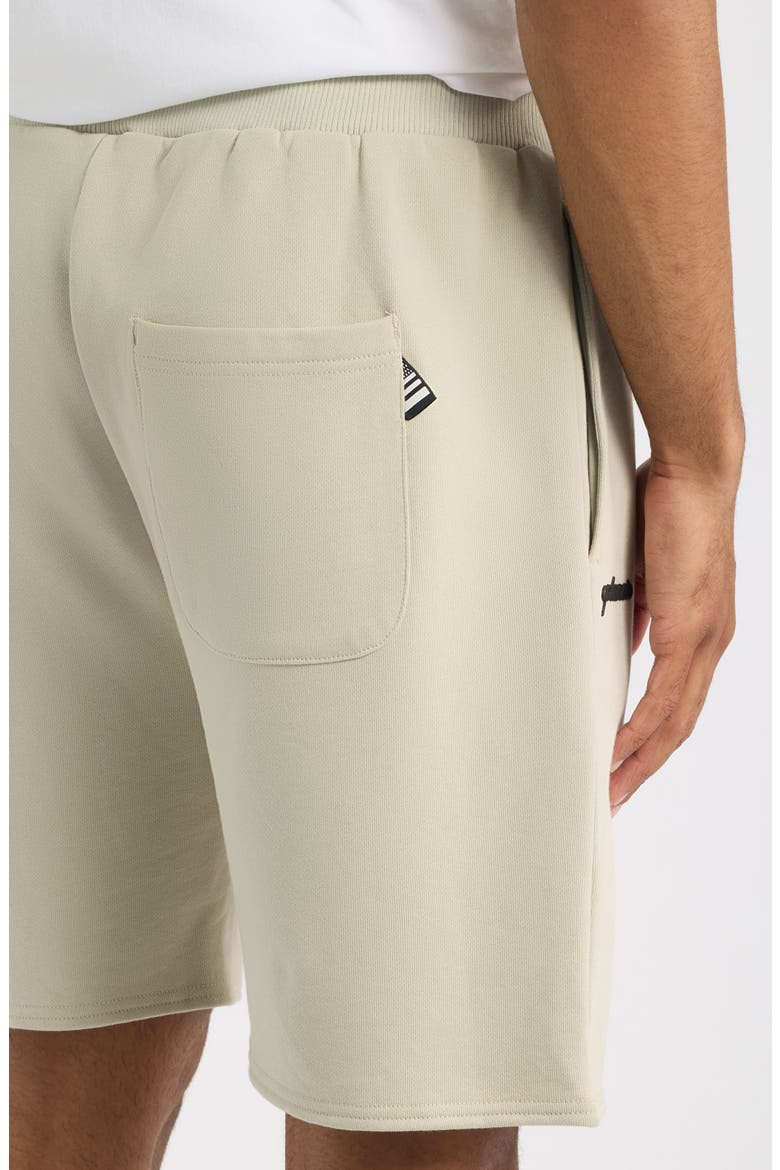 Script French Terry Shorts, Alternate, color, GREY