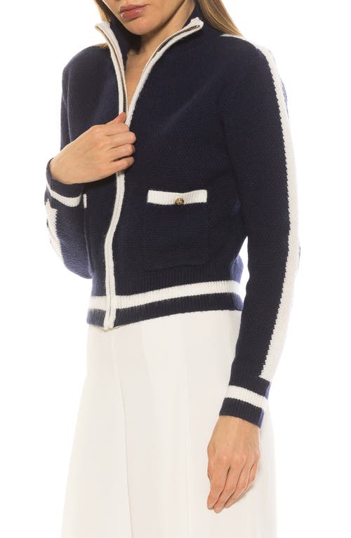 Alexia Admor Dewey Knit Jacket In Navy