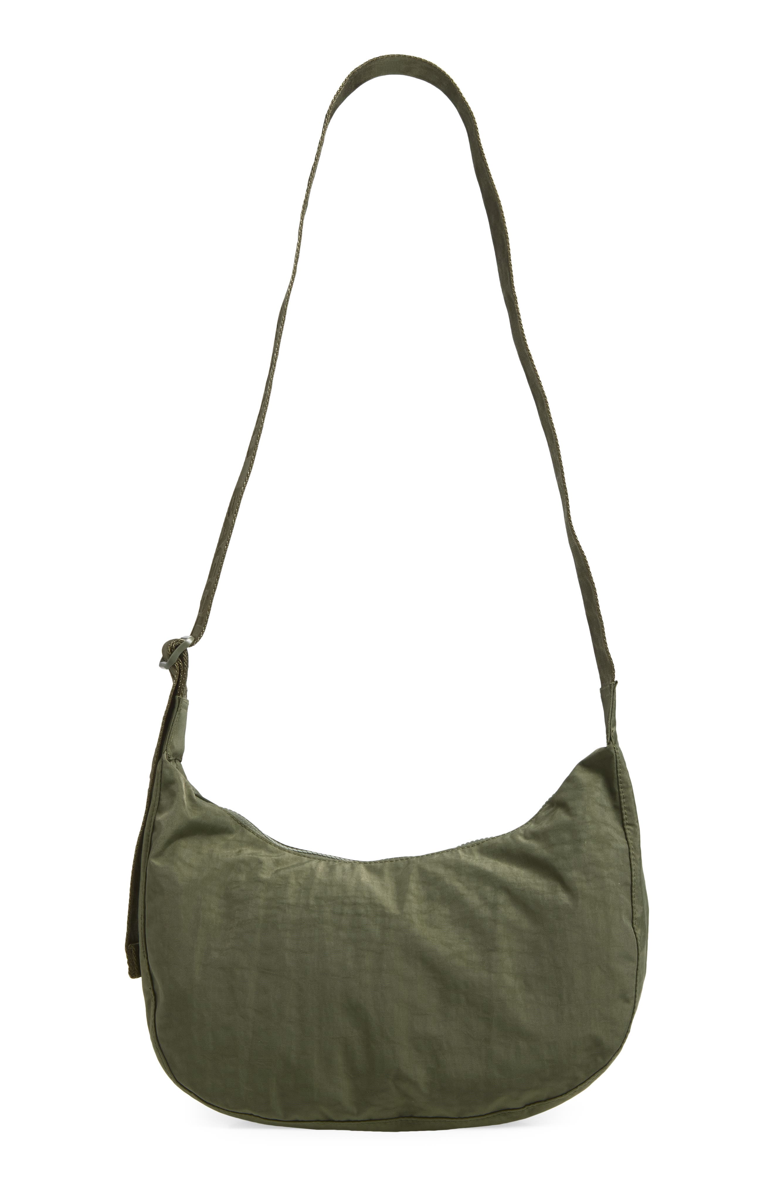 Medium Crescent Recycled Nylon Crossbody Bag, Main, color, CAPER