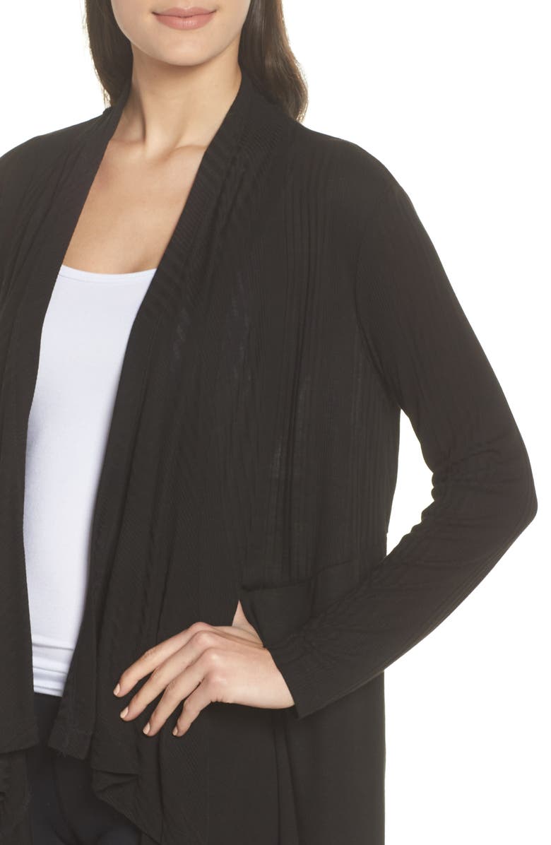 Splendid Pajama Cardigan, Alternate, color, Black