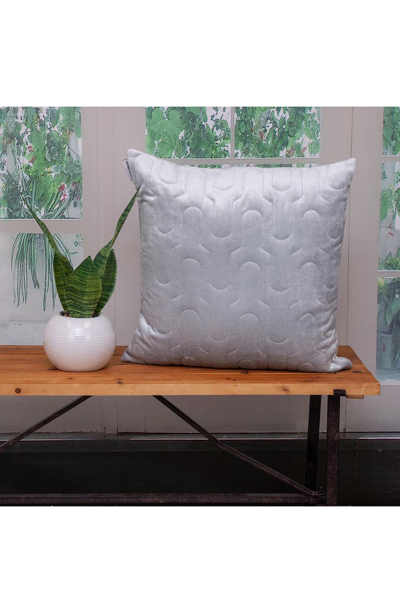 PARKLAND COLLECTION Basil Quilted Velvet Throw Pillow, Alternate, color, Gray