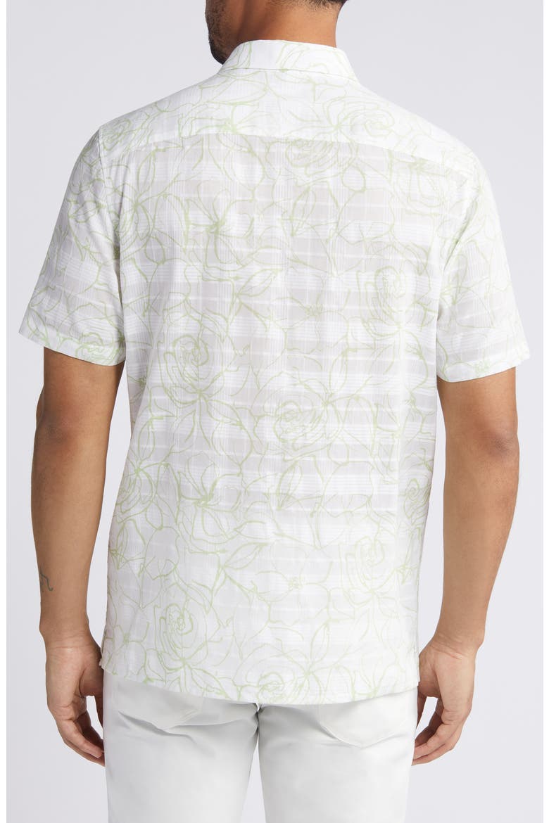 Cavu Floral Short Sleeve Cotton Button-Up Shirt, Alternate, color, WHITE