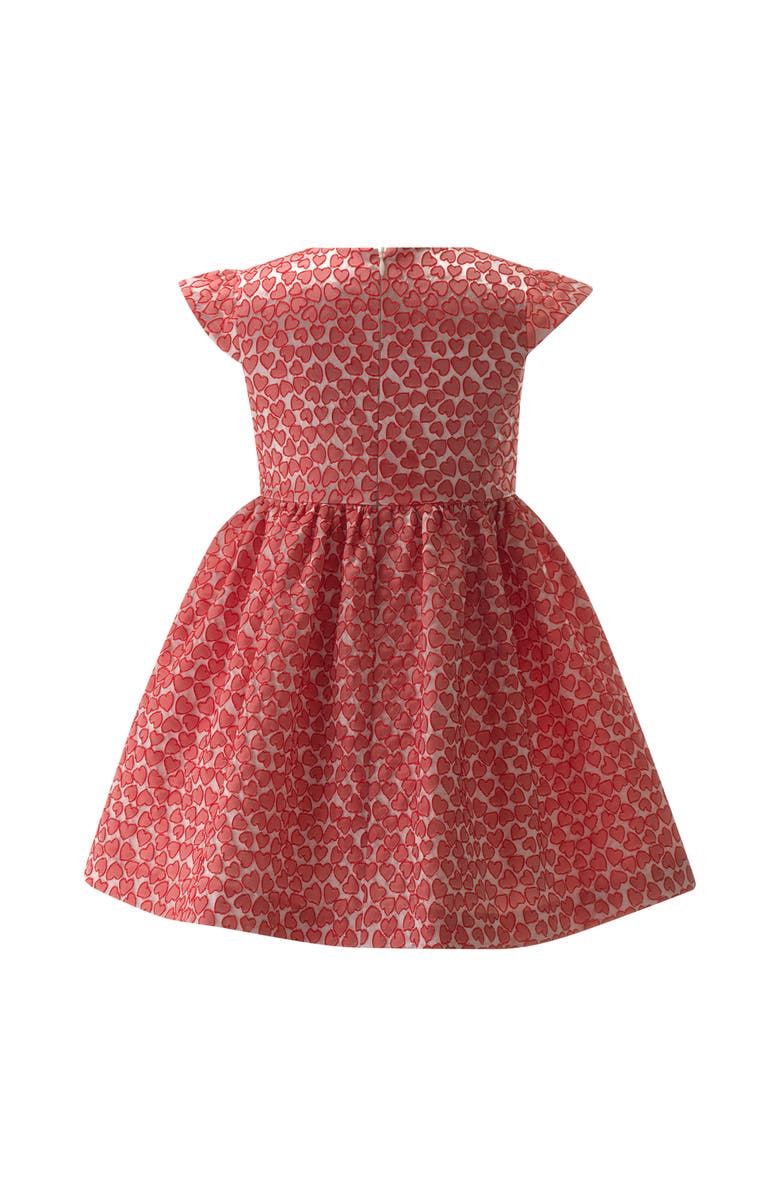 Rachel Riley Heart Damask Dress, Alternate, color, Red