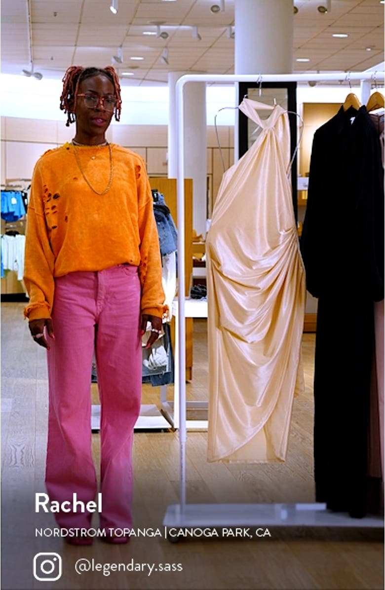 Halter Satin Cocktail Dress, sales video thumbnail