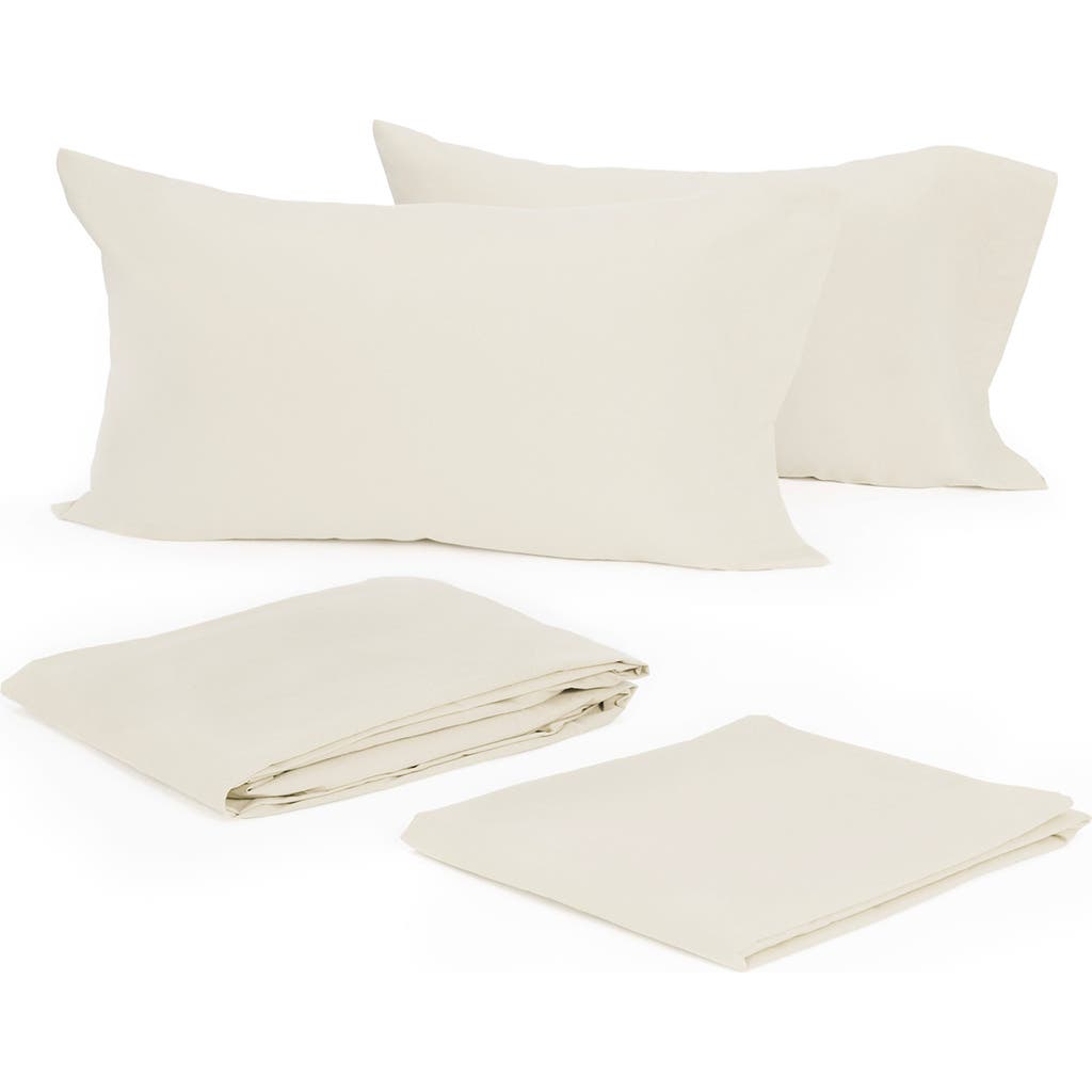 Modern Living Cotton Sateen Sheet Set In Cream