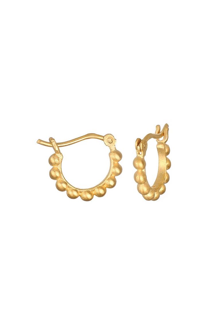Simple Treasure Dot Hoop Gold Earrings, Main, color, Gold