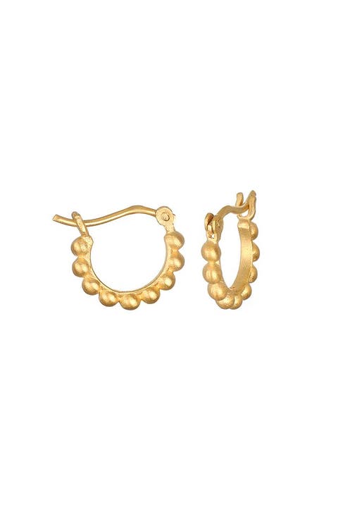 Simple Treasure Dot Hoop Gold Earrings