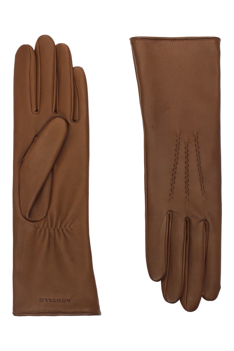 Silk Lined Leather Gloves, Main, color, WHISKY