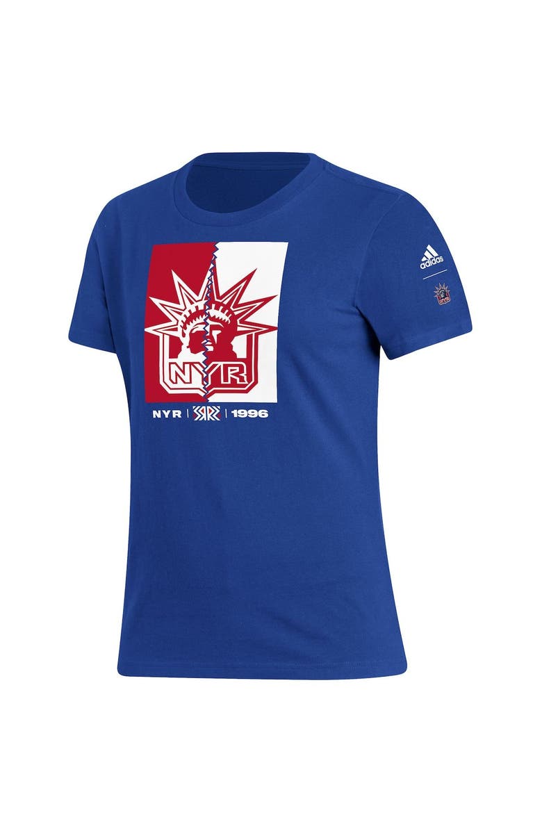 adidas Women's adidas Royal New York Rangers Reverse Retro 2.0 Playmaker T-Shirt, Alternate, color, 
