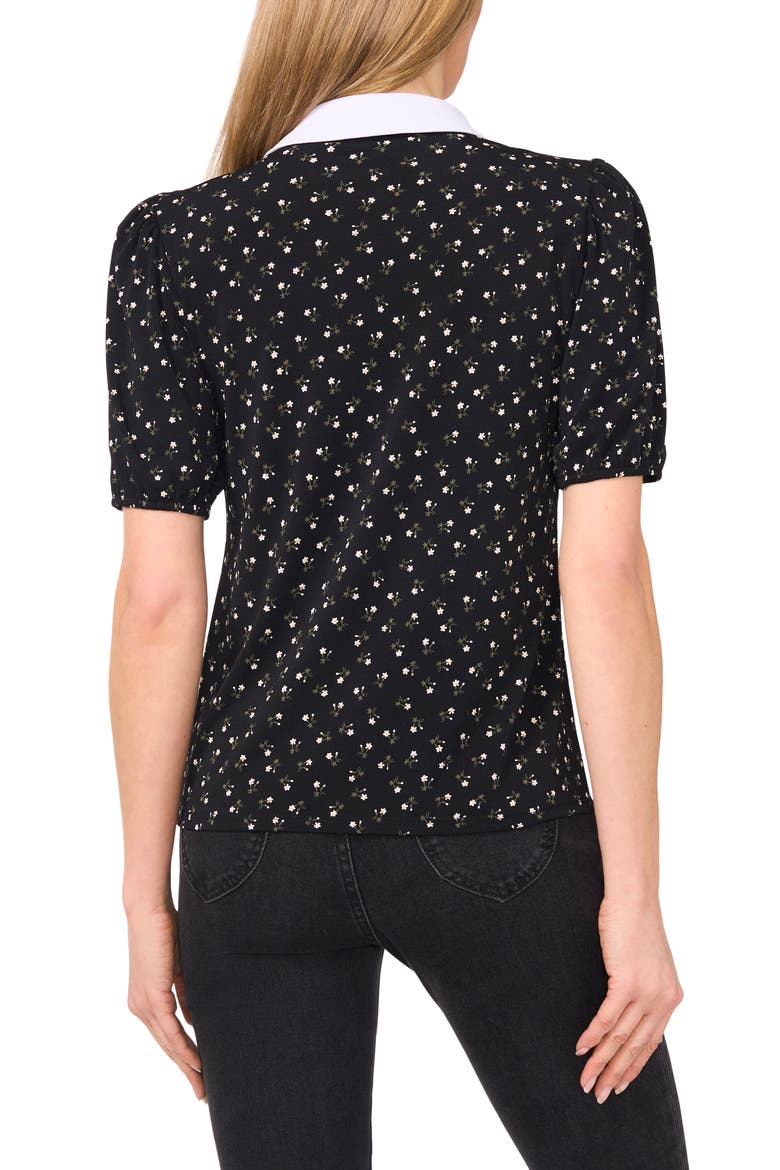 Puff Sleeve Collar Top, Alternate, color, RICH BLACK