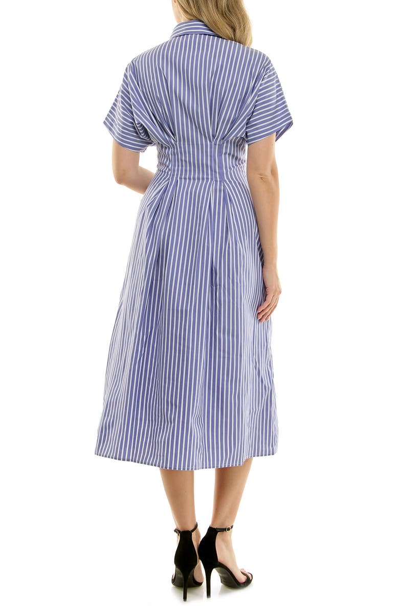Nicole Miller Striped Shirtdress, Alternate, color, Blue / White