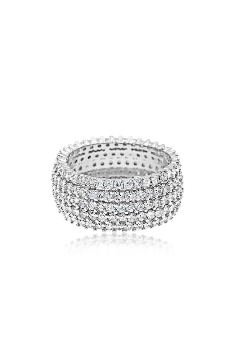SHYMI Pavé Cigar Band Ring, Main, color, Silver