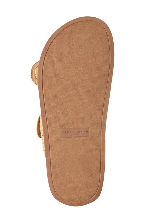 Marc Fisher Ltd Beaded Woven Dual-strap Slide Sandals In Beige