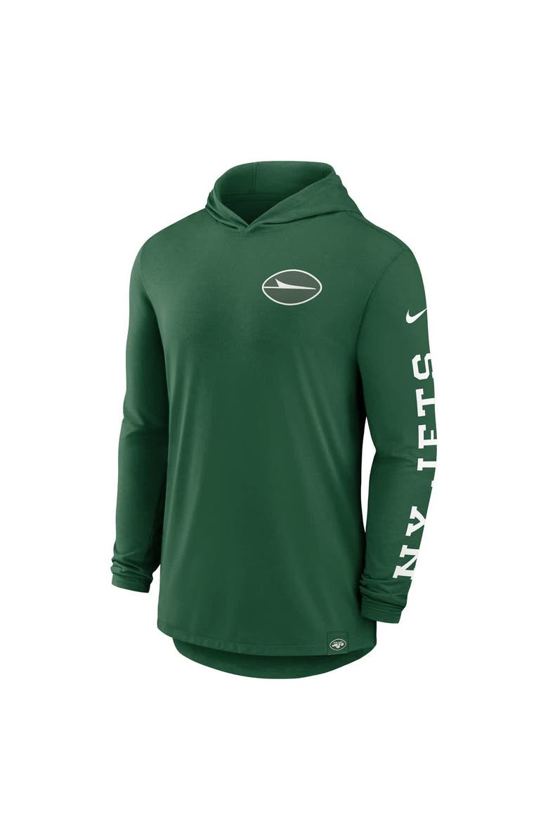 Nike Men's Nike Green New York Jets Blitz Tri-Blend Performance Long Sleeve Hoodie T-Shirt, Alternate, color, 