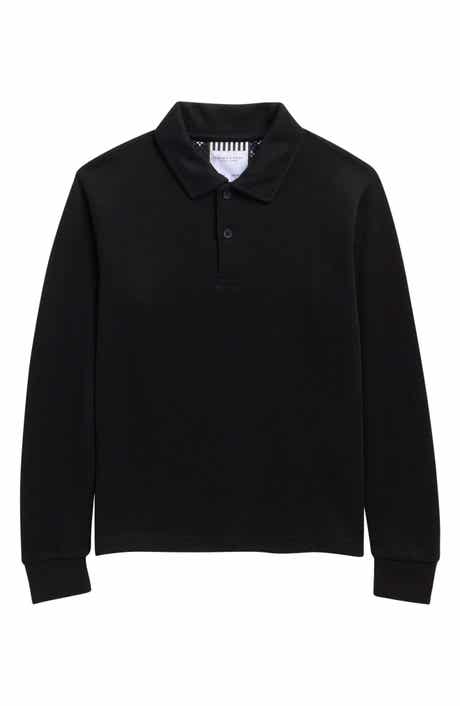 Kids' Textured Long Sleeve Polo