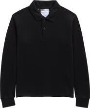 DENIM AND FLOWER Kids' Textured Long Sleeve Polo