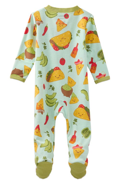 Butterblu Scout Fitted One-piece Organic Cotton Footie Pajamas In Green