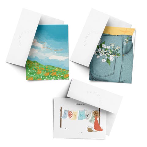 Everyday Greeting Card Pack (3ct) "Pocket Flowers, Thanks, Wild Birthday"