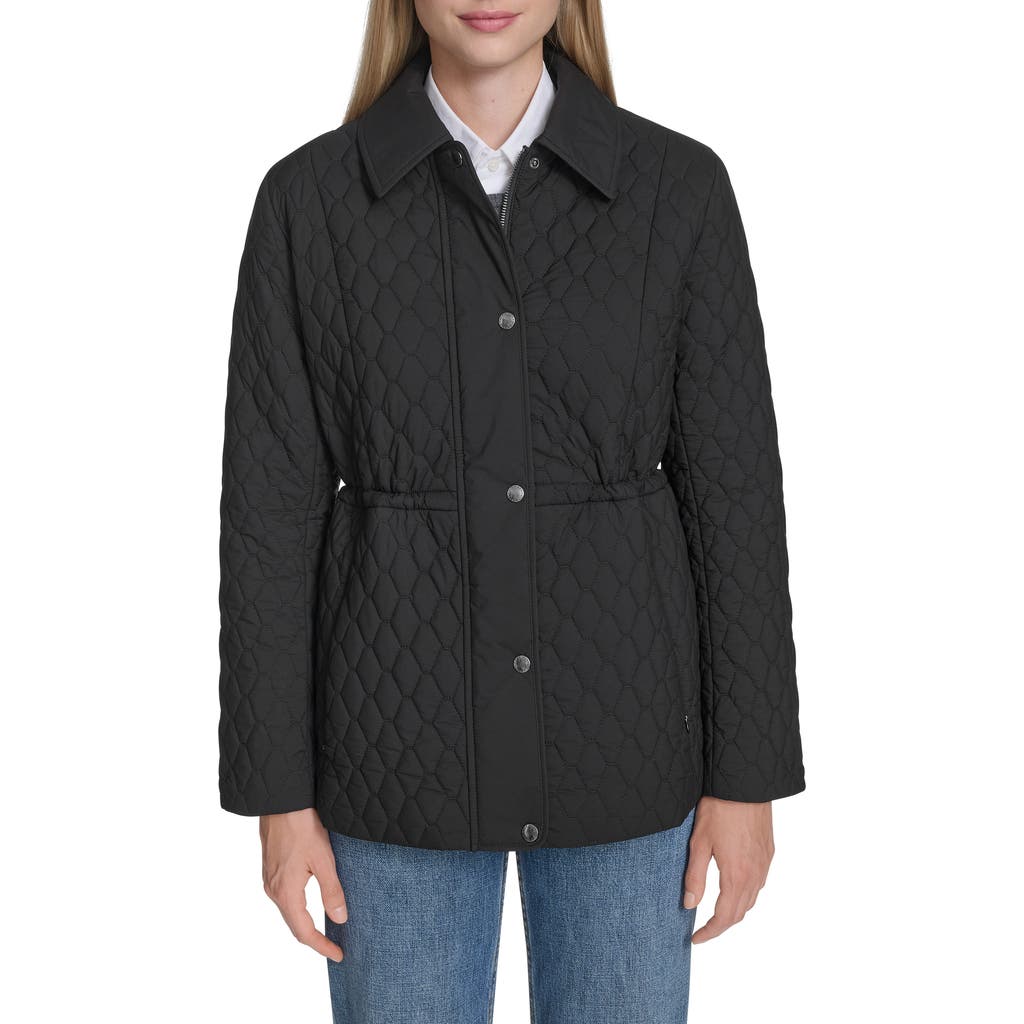 Cole Haan Honeycomb Quilted Jacket In Black