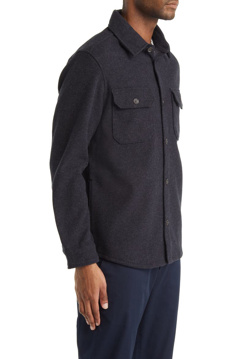 Generation Brushed Flannel Button-Up Shirt Jacket, Alternate, color, NAVY