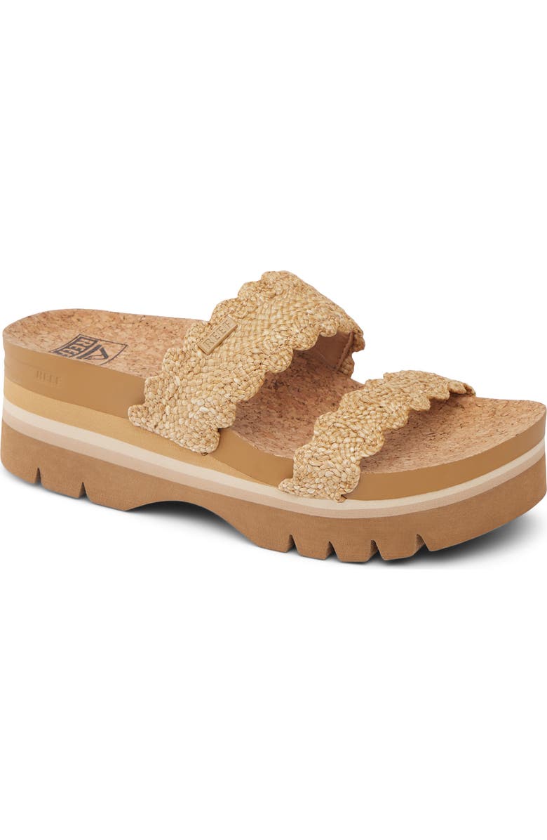 Reef Cushion Vista Higher Platform Sandal, Main, color, Scalloped Tan