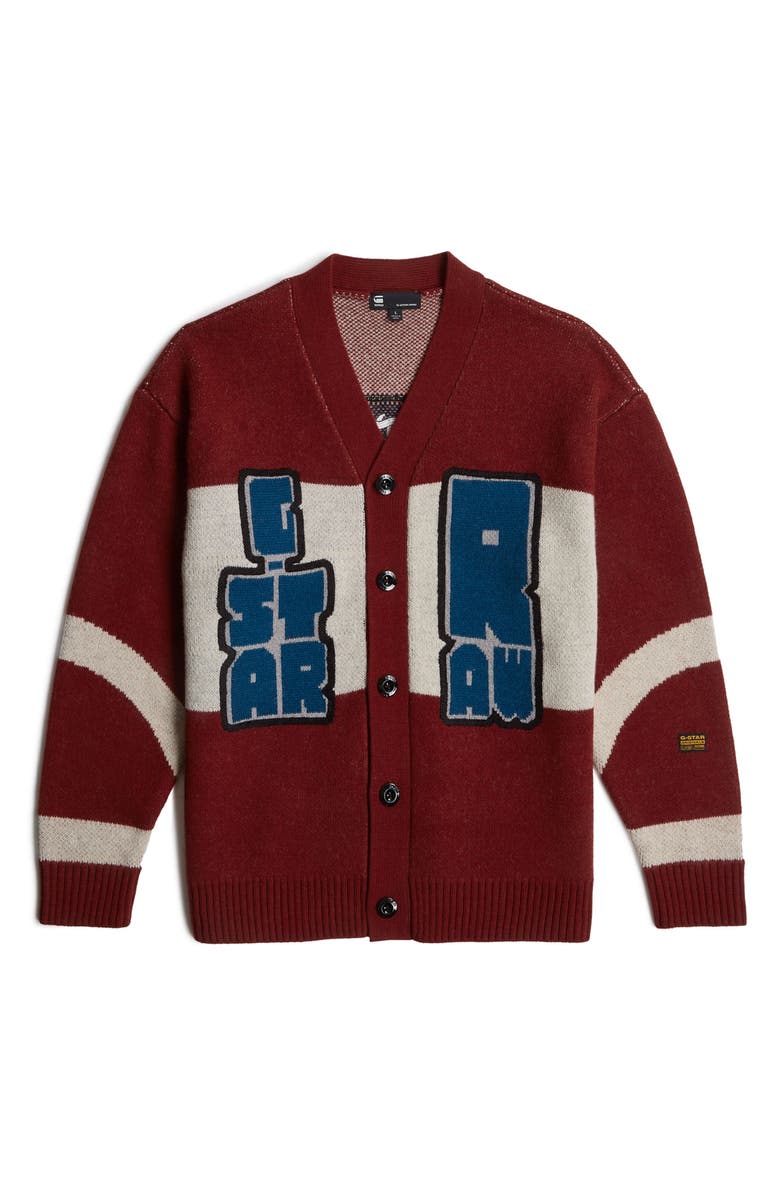 G-STAR Wool Blend Graphic Cardigan, Alternate, color,