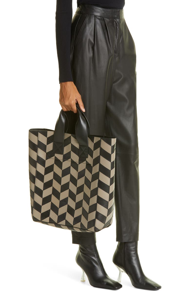 Stand Studio Amia Ziczac Leather Tote, Alternate, color,