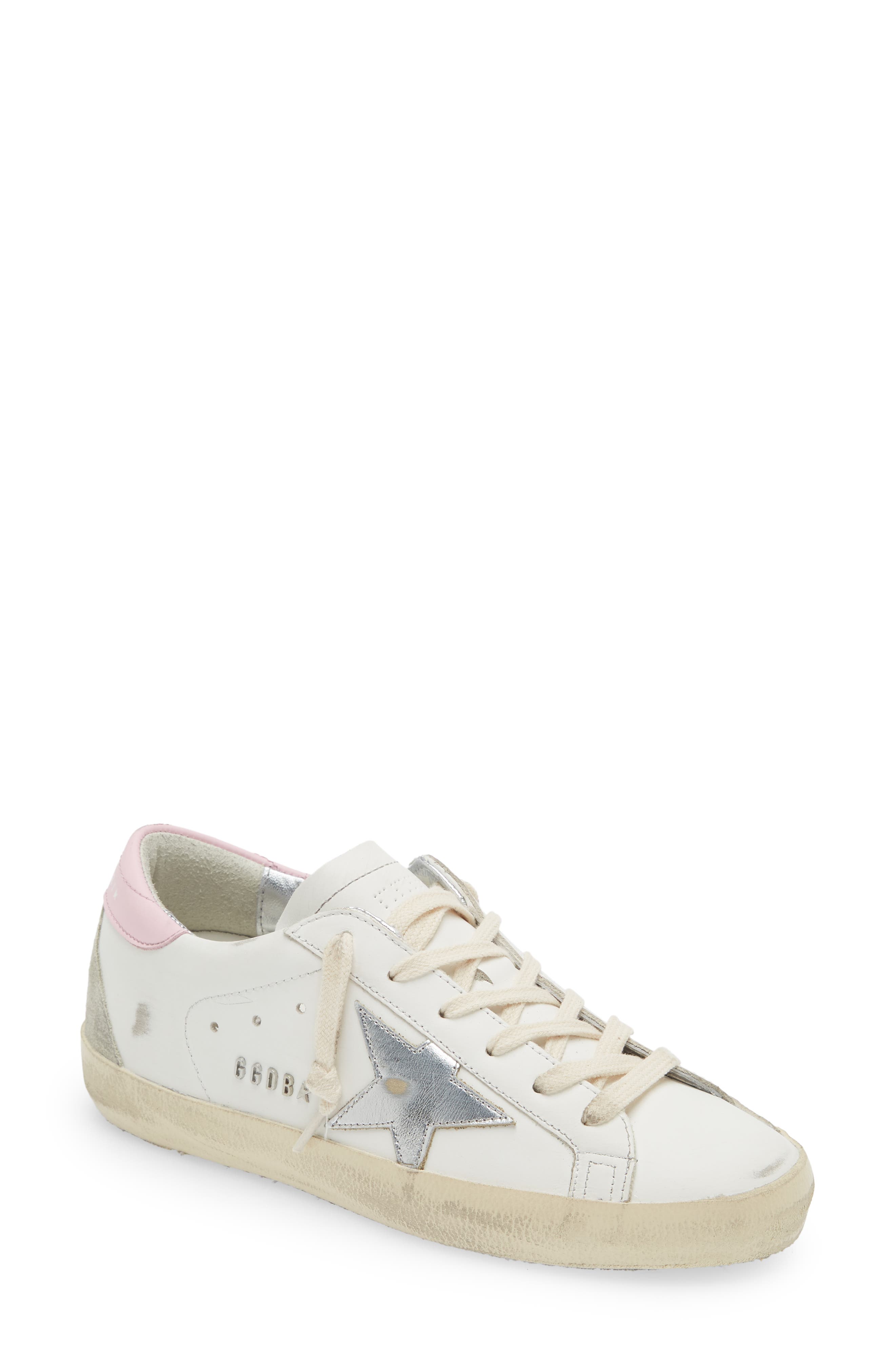 Golden Goose Super-Star Low Top Sneaker, Main, color, White/ Silver/ Pink