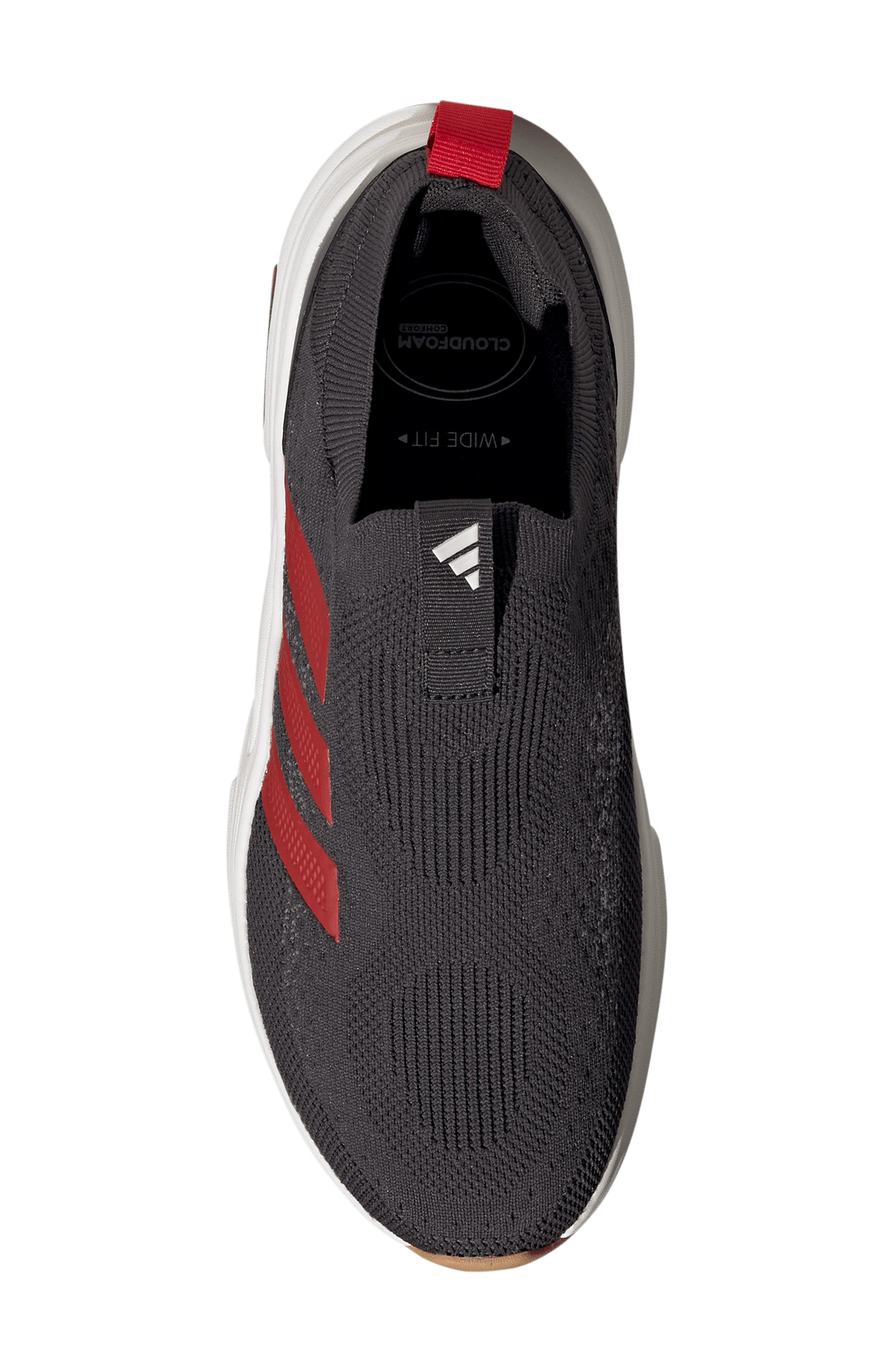 adidas Cloudfoam Cuxxion Slip-On Sneaker, Alternate, color, Carbon/ Scarlet/ Core White