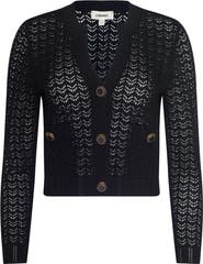 L'AGENCE Orla Stripe Pointelle Cardigan