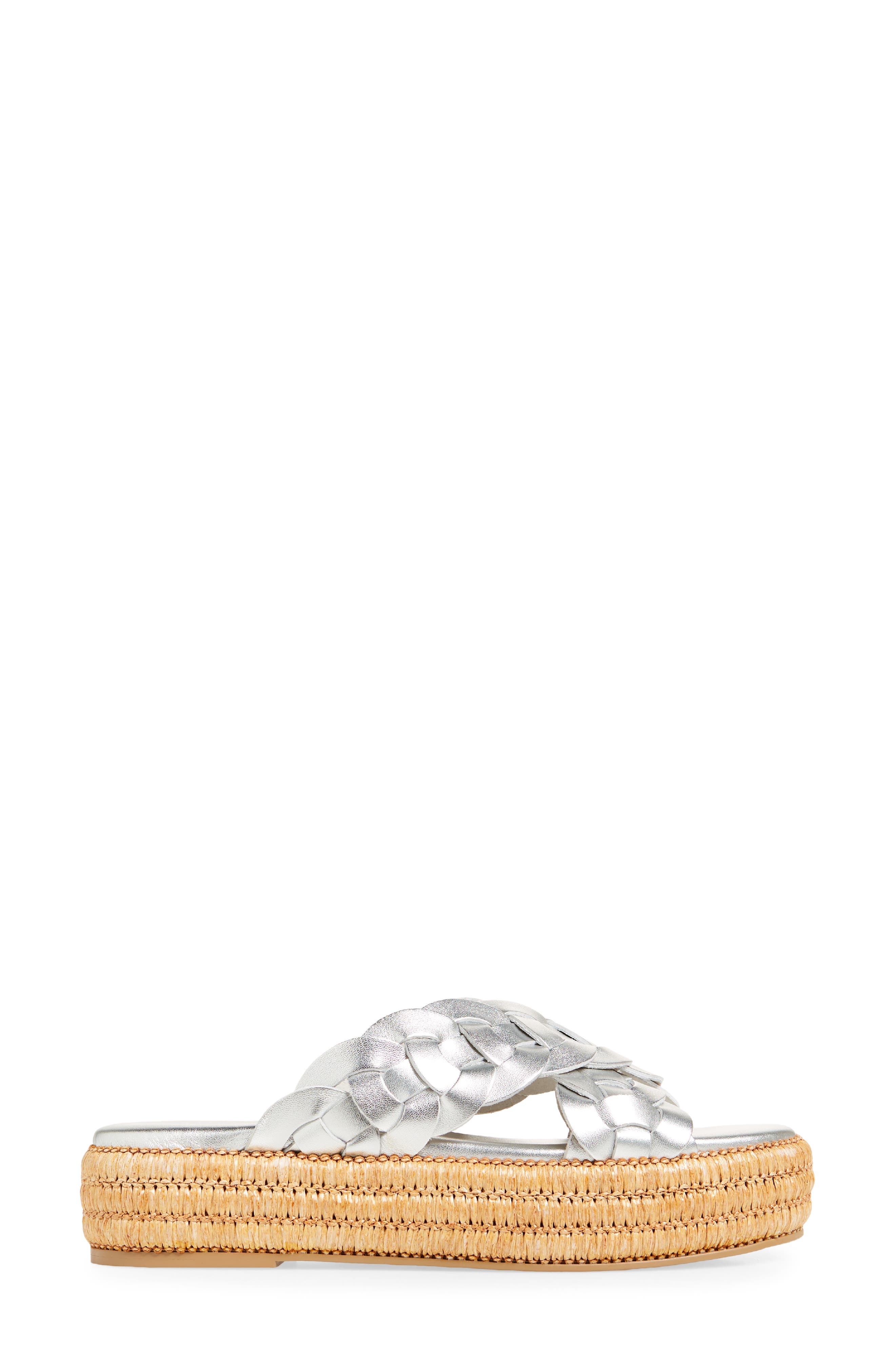 Cecelia New York Gester Platform Slide Sandal, Alternate, color, Silver