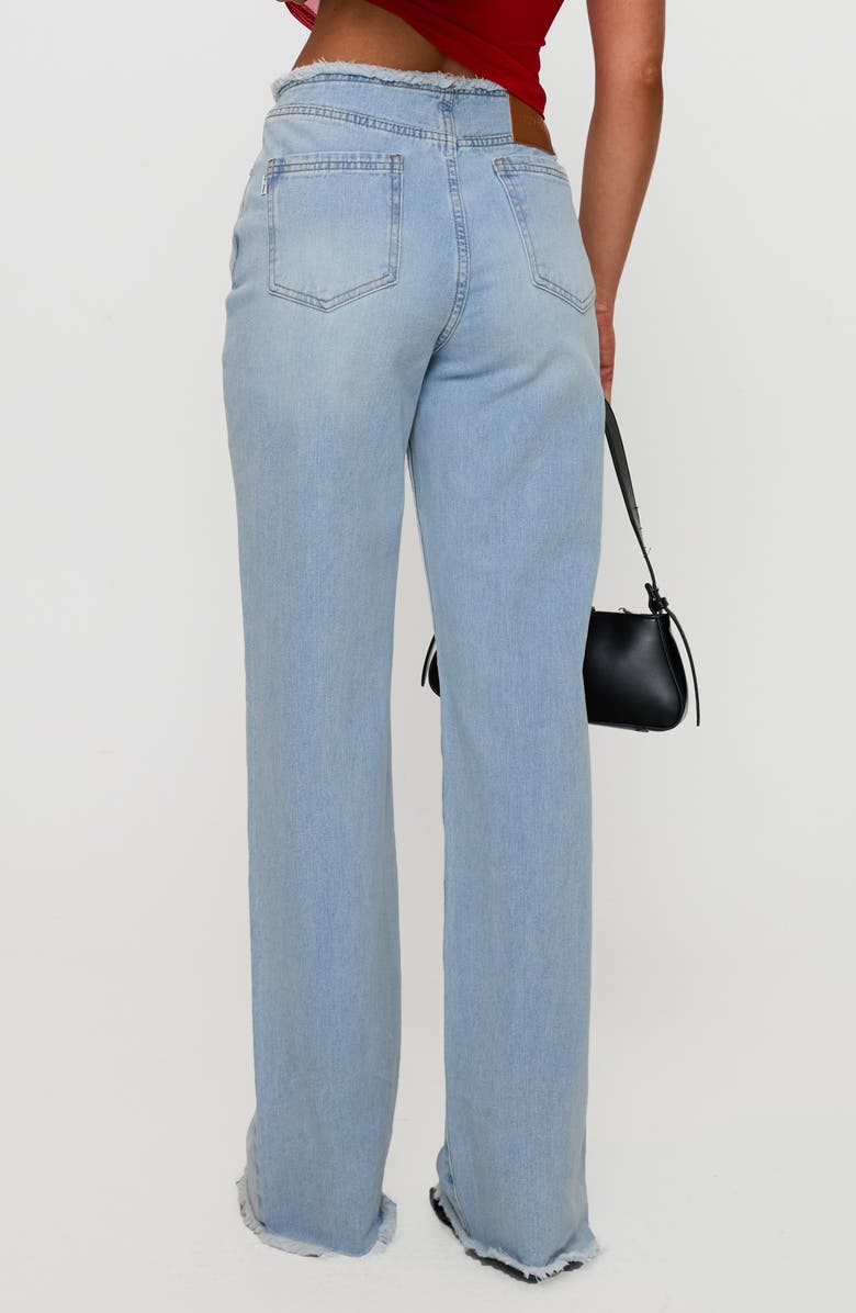 Princess Polly Hawke Frayed Low Rise Straight Leg Jeans, Alternate, color, 