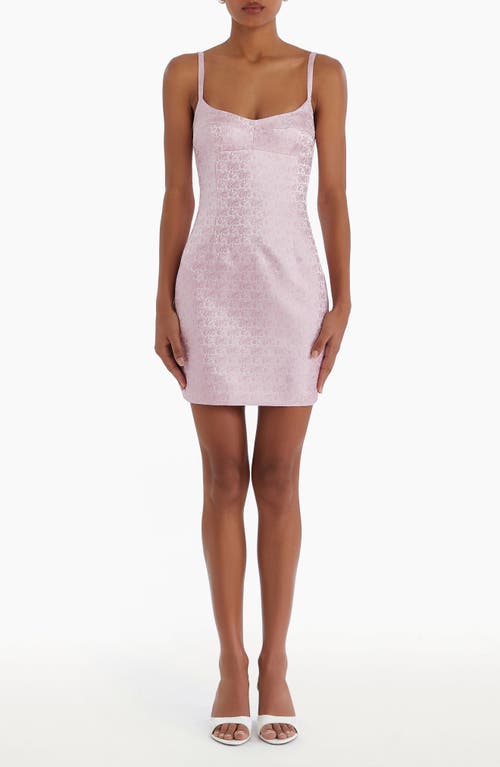 Shop Amanda Uprichard Deserae Jacquard Sleeveless Minidress In Lotus