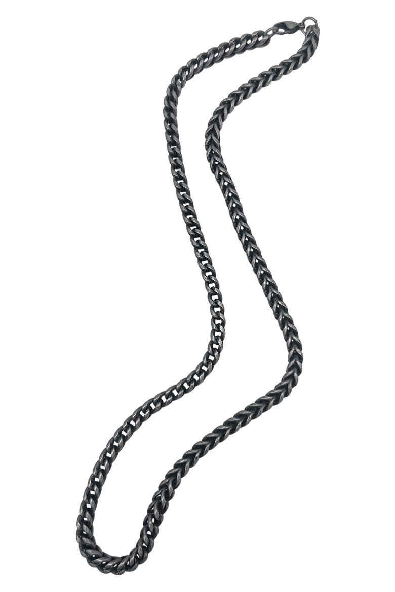 Men's Water Resistant Franco Chain Necklace, Alternate, color, SILVER
