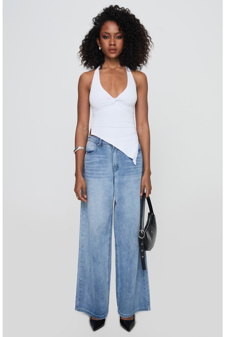 Chilli Asymmetric Halter Top, Alternate, color, WHITE