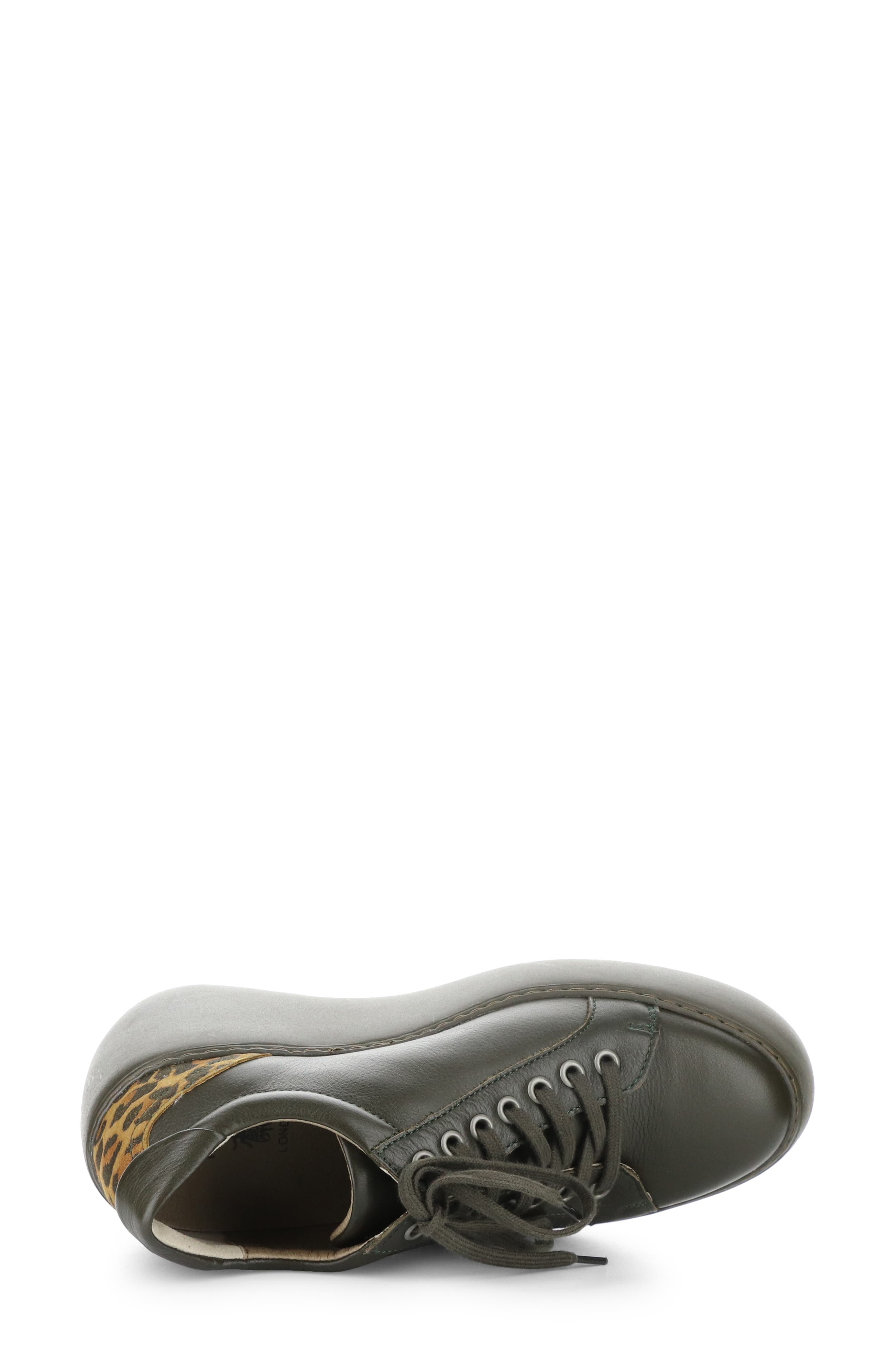 Dile Wedge Sneaker, Alternate, color, DARK GREEN/ CHEETAH