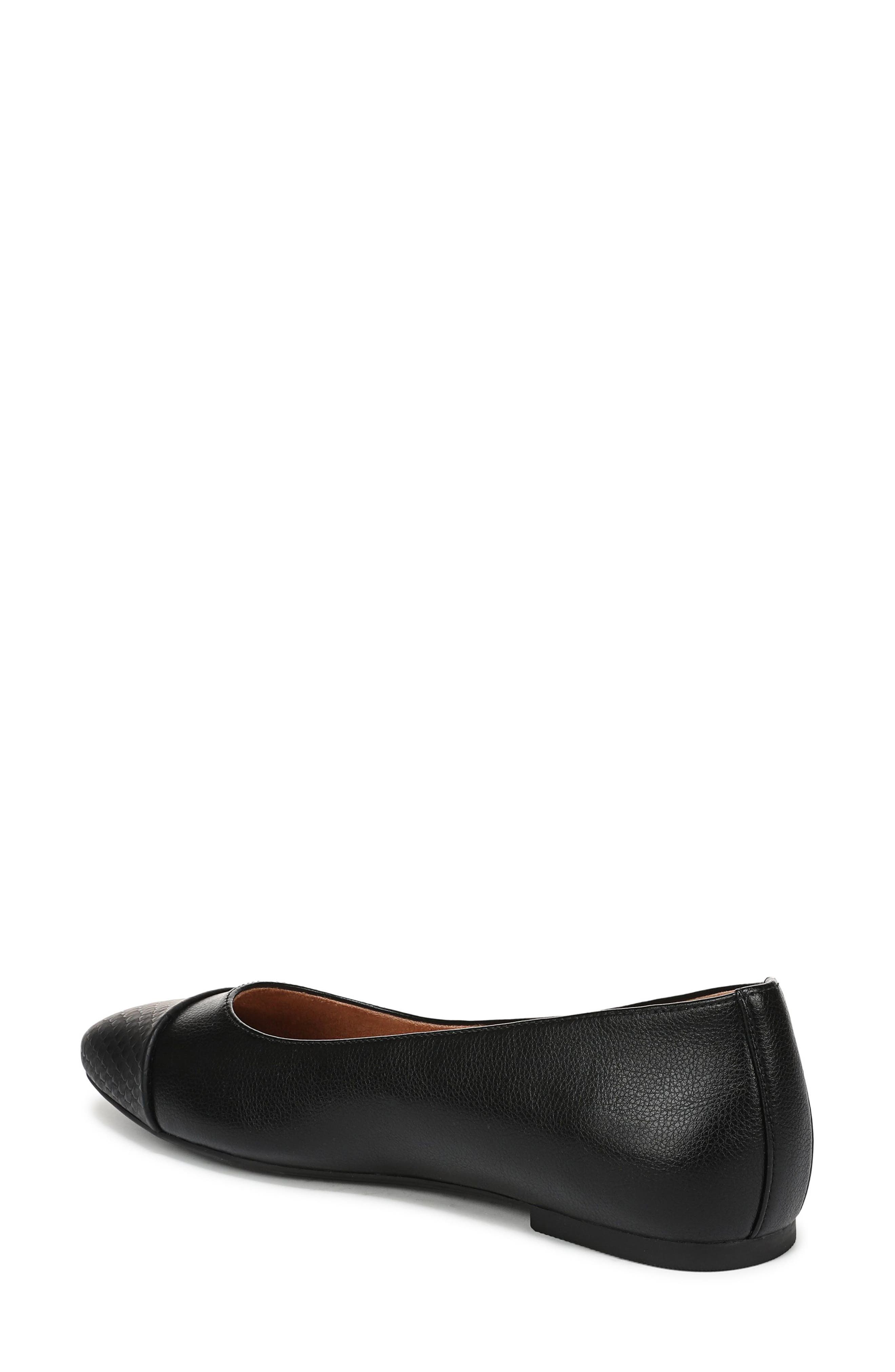 Hollen Cap Toe Flat, Alternate, color, BLACK