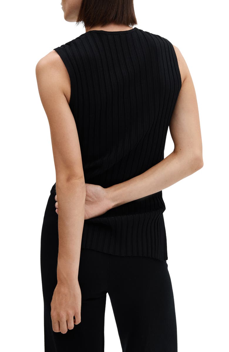 MANGO Rib Sweater Tank, Alternate, color, Black