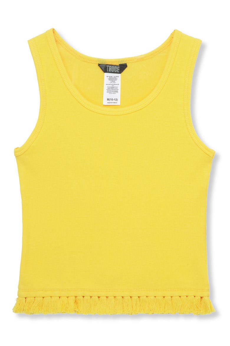 Kids' Fringe Hem Cotton Tank Top, Main, color, YELLOW