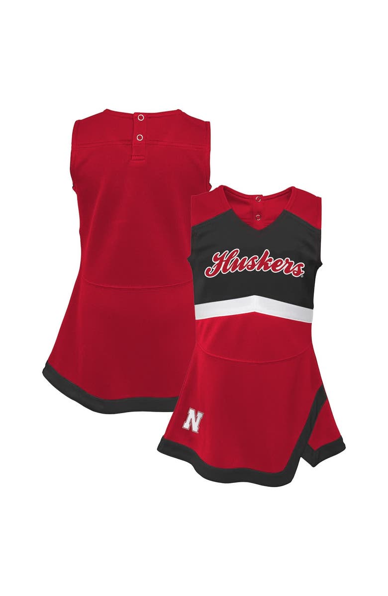Outerstuff Girls Youth Scarlet Nebraska Huskers Cheer Captain Jumper Dress, Main, color, Scarlet