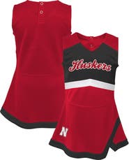 Outerstuff Girls Youth Scarlet Nebraska Huskers Cheer Captain Jumper Dress