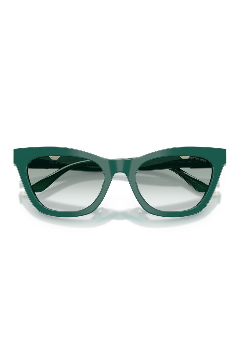 55mm Cat Eye Sunglasses, Alternate, color, SHINY GREEN / CLEAR GREEN